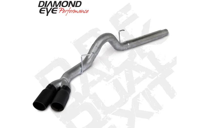 Diamond Eye Performance K4384S-BK, 18-19 Ford 3.0L Powerstroke F150 - 4in 409SS DPF Back Kit Sprt Dual w/Tips 4512BRA-DEBK