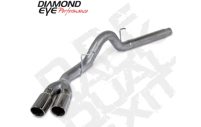 Diamond Eye Performance K4384S-SS, 18-19 Ford 3.0L Powerstroke F150 - 4in 409SS DPF Back Kit Sprt Dual w/Tips 4512BRA-DE