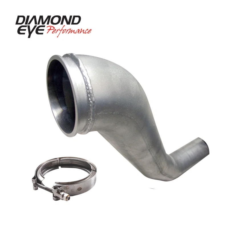 Diamond Eye Performance 221043, KIT 4in Downpipe HX40 TURBO-DIRECT FLANGE W/ V-Band CLAMP AL DODGE 94-02
