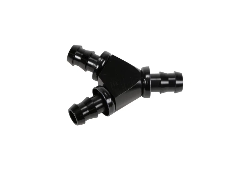 Fleece Performance FPE-FIT-Y08-BLK, 1/2in Black Anodized Aluminum Y Barbed Fitting (For -8 Pushlock Hose)