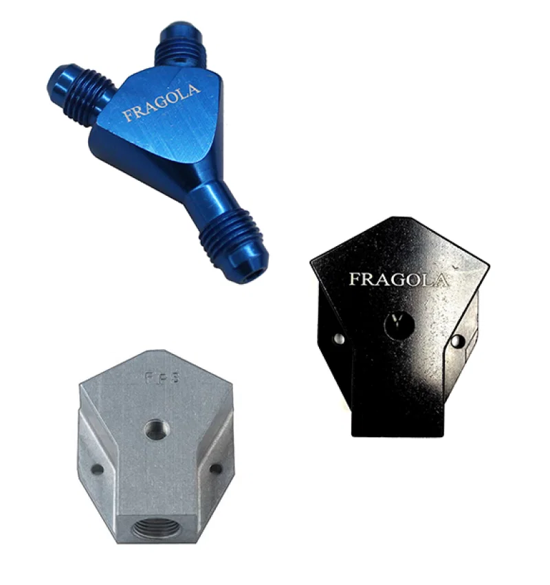 Fragola 900611-BL, Y-Fitting -10AN Male Inlet x -8AN Male Outlets Black