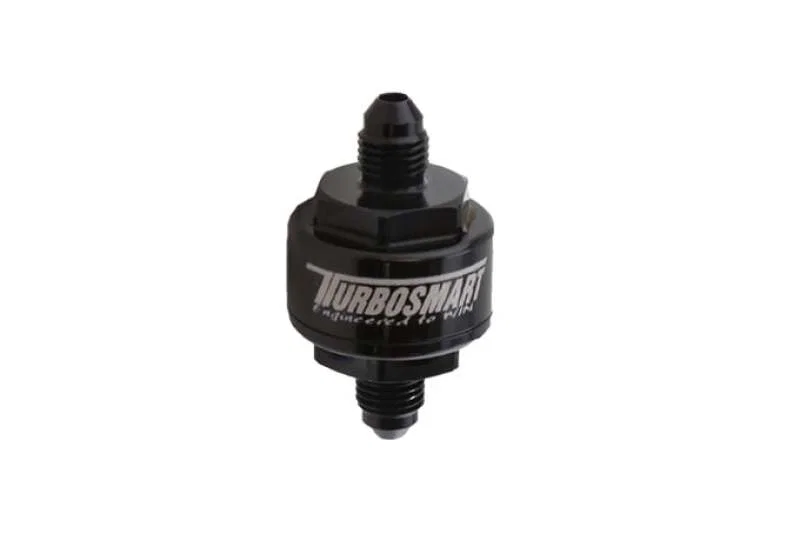 Turbosmart TS-0804-1001, Billet Turbo Oil Feed Filter w/ 44 Micron Pleated Disc AN-3 Male Inlet - Black