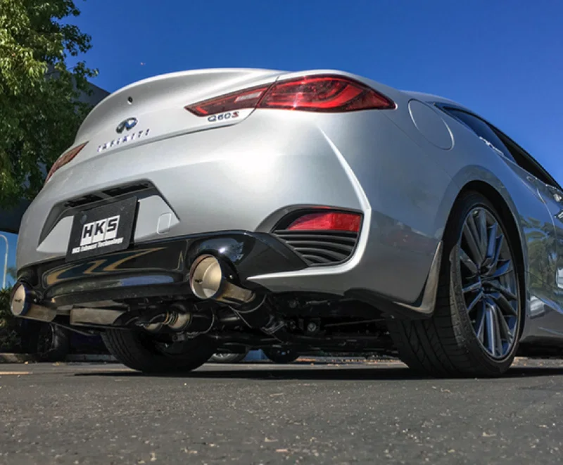 HKS 31014-KN001, 2017 Infiniti Q60 (RWD) Dual Hi-Power Titanium Tip Catback Exhaust
