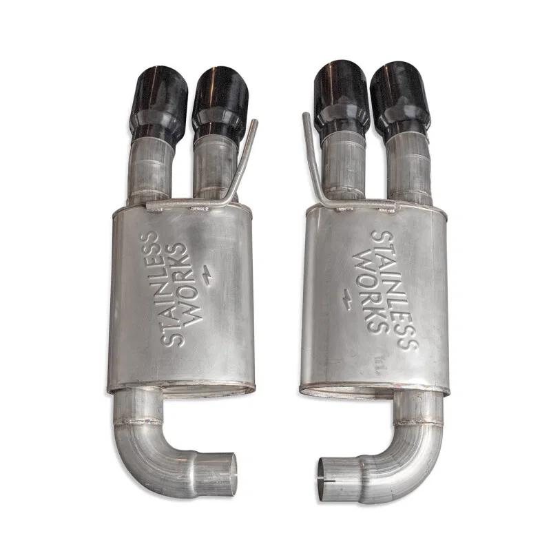 Stainless Works M18ABLB, 18-21 Mustang GT Axle Back Legend Exhaust - Black Tips