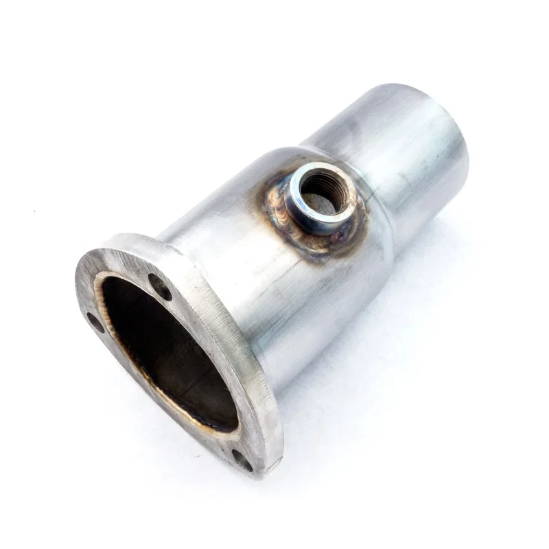 Stainless Works HCA3.52.5O2, Collector Adapter 3-Bolt 3-1/2in OD Tubing 2-1/2in OD Outlet + O2 Bung