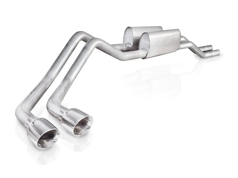 Stainless Works 08F150TDRT, 2004-08 F150 5.4L Exhaust 2-1/2in Chambered Mufflers Behind Passenger Tire Exit