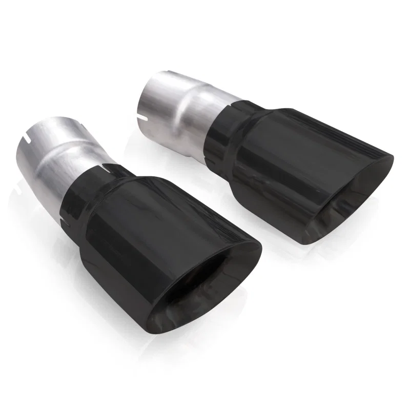 Stainless Works JPGC57TIPS-B, 4in Double Wall Slash-Cut Black Tip Kit