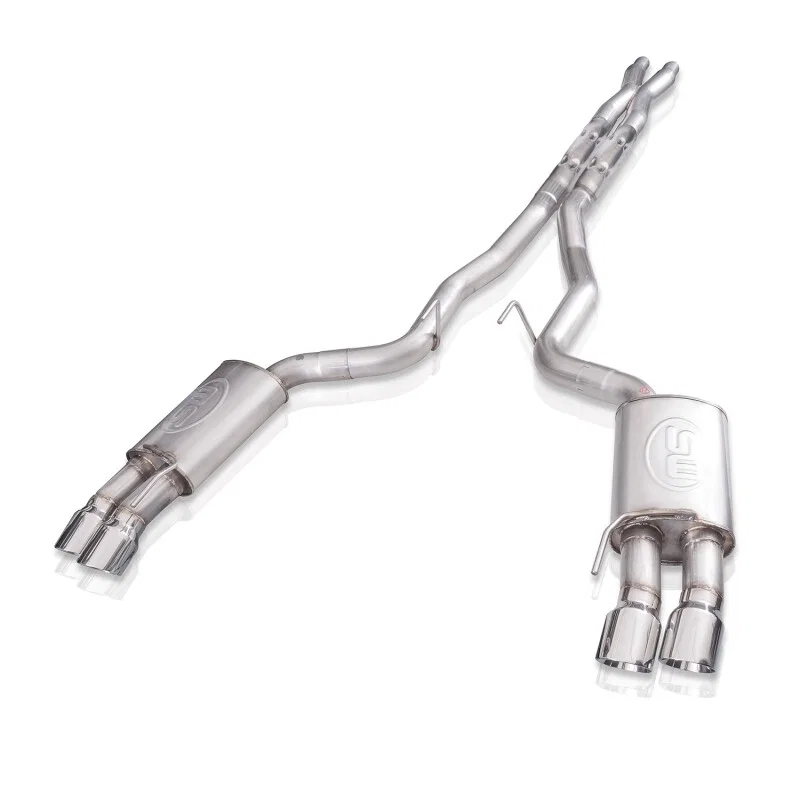 Stainless Works M18CBXFCL, 18-21 Ford Mustang GT 3in Legend Series Catback X-Pipe w/Quad Tips w/o Active Valves