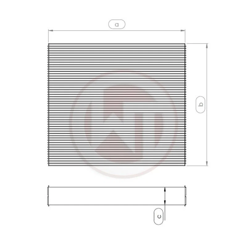 Wagner Tuning 004001010-001, Universal Radiator Core - 264 x 240 x 96 (mm)