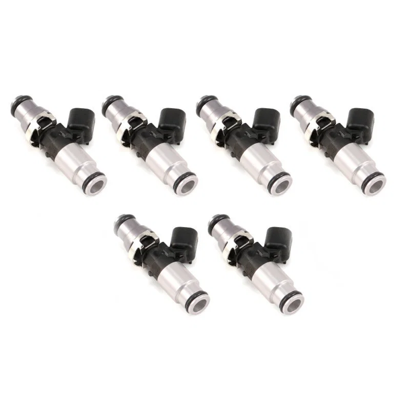 Injector Dynamics 1050.60.14.14B.6, 1050X Injectors 14mm (Grey) Adaptor Top - (Silver) Bottom Adapter (Set of 6)