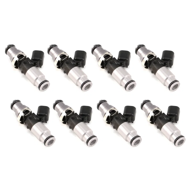 Injector Dynamics 1050.60.14.14B.8, 1050cc Injectors 60mm Length 14mm Grey Adaptor Top - Blue Bottom Adap (Set of 8)