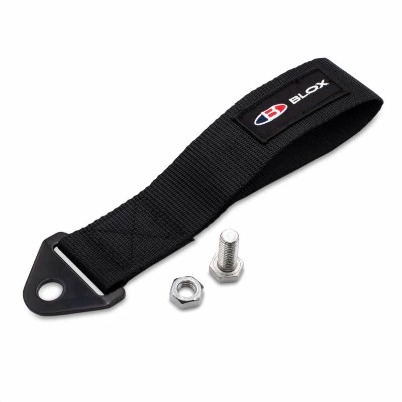 BLOX Racing BXAP-00034-BK, Universal Tow Strap With BLOX Logo - Black