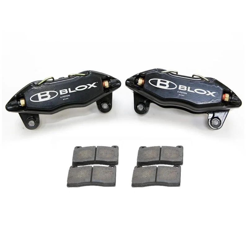 BLOX Racing BXBS-10500, Forged 4 Piston Calipers and Pads (Fits Honda/Acura 262mm Rotors)