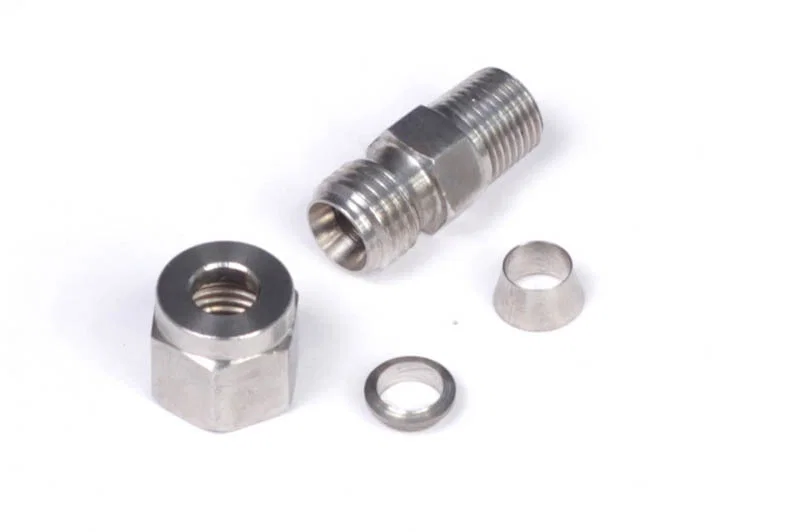 Haltech HT-010813, 1/4in Stainless Compression 1/8in NPT Thread Fitting Kit w/Nut & Ferrule