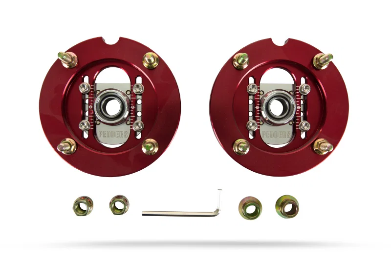 Pedders PED-581048, 05-14 Mustang Adjustable Camber Plate w/ New Upper Spring Perch (Pedders XA Coilovers ONLY)