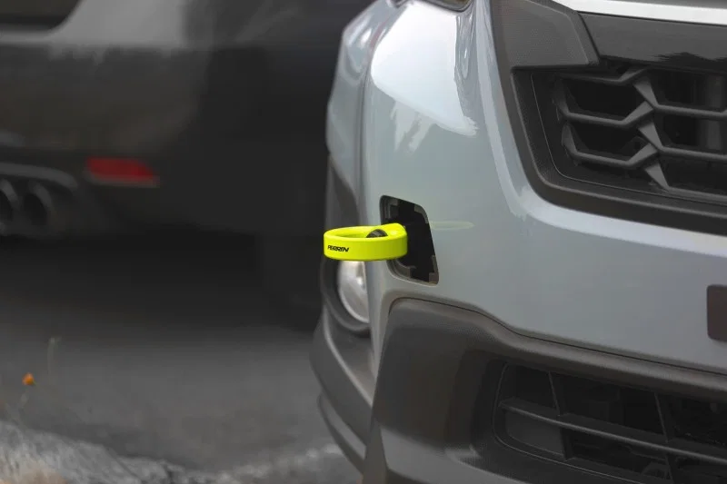 Perrin Performance PSP-BDY-237NY, 22-26 Subaru WRX / 18-23 Crosstrek / 20-25 OBXT Tow Hook Kit (Front) - Neon Yellow