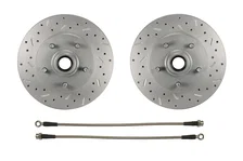 Manual Front Kit with Drilled Rotors and Black Powder Coated Calipers for Chevrolet image 2