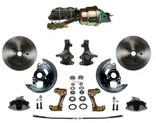 Front Power 2" Drop Spindle Kit with Plain Rotors and Zinc Plated Calipers image 1