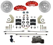 Manual Front Kit with Drilled Rotors and Red Powder Coated Calipers image 1