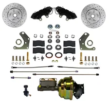 Power Front Kit with Drilled Rotors and Black Powder Coated Calipers image 1