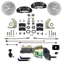 Power Front Kit with Drilled Rotors and Black Powder Coated Calipers image 1