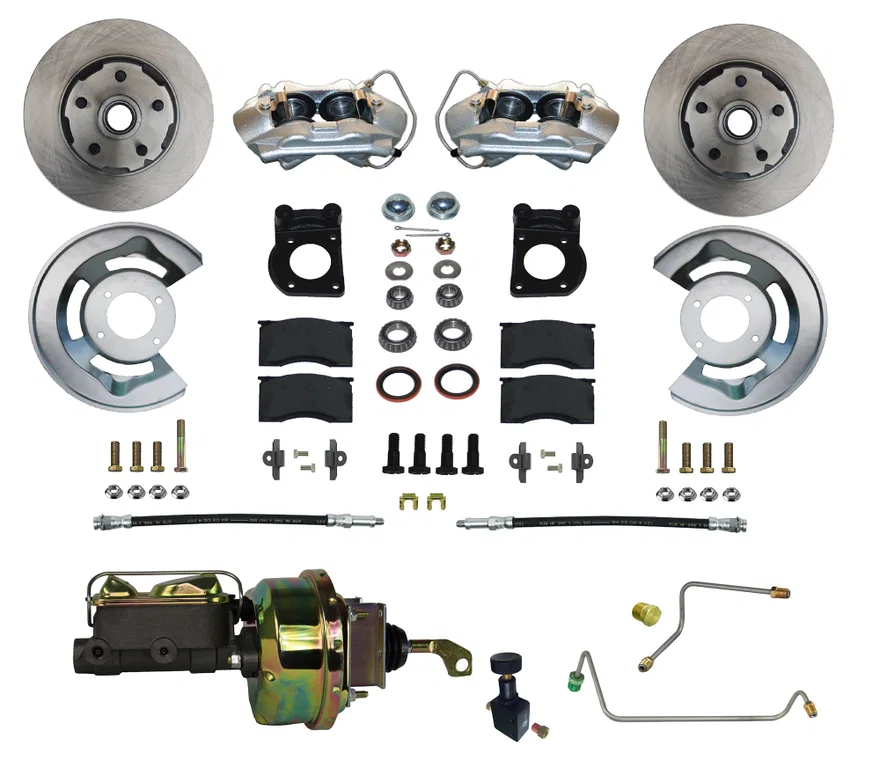 Power Front Kit with Plain Rotors and Zinc Plated Calipers for Ford Mustang