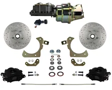 Power Front Kit with  Drilled Rotors and Black Powder Coated Calipers for Chevrolet image 1