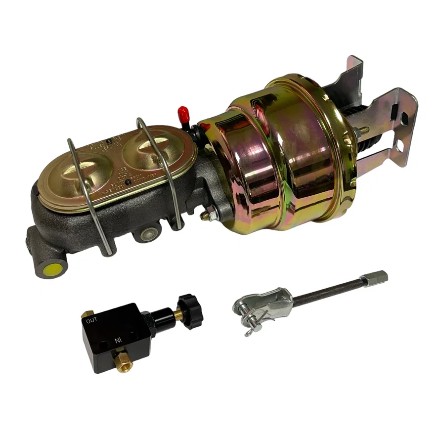 7 inch dual power booster, 1-1/8 inch bore master adjustable valve (Zinc) for Chevrolet