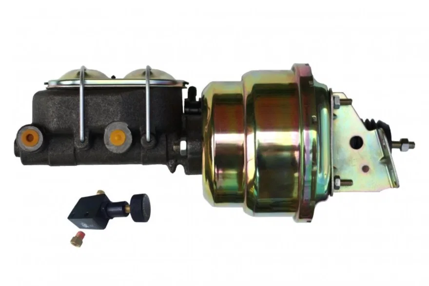 7 inch dual power booster, 1-1/8 inch bore master adjustable valve (Zinc)