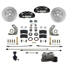 Manual Front Kit with Drilled Rotors and Black Powder Coated Calipers image 1