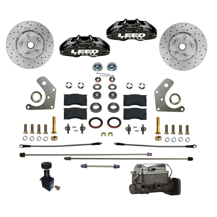 Manual Front Kit with Drilled Rotors and Black Powder Coated Calipers