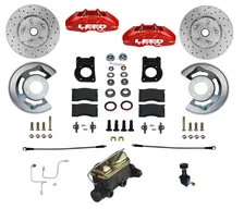 Manual Front Kit with Drilled Rotors and Red Powder Coated Calipers for Ford Mustang image 1