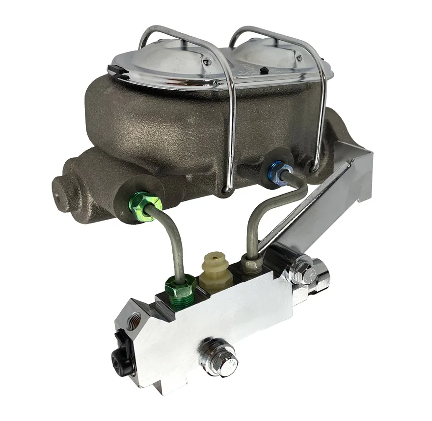 Manual Hydraulic Kit with pre-bent lines and disc/drum valve (Chrome)