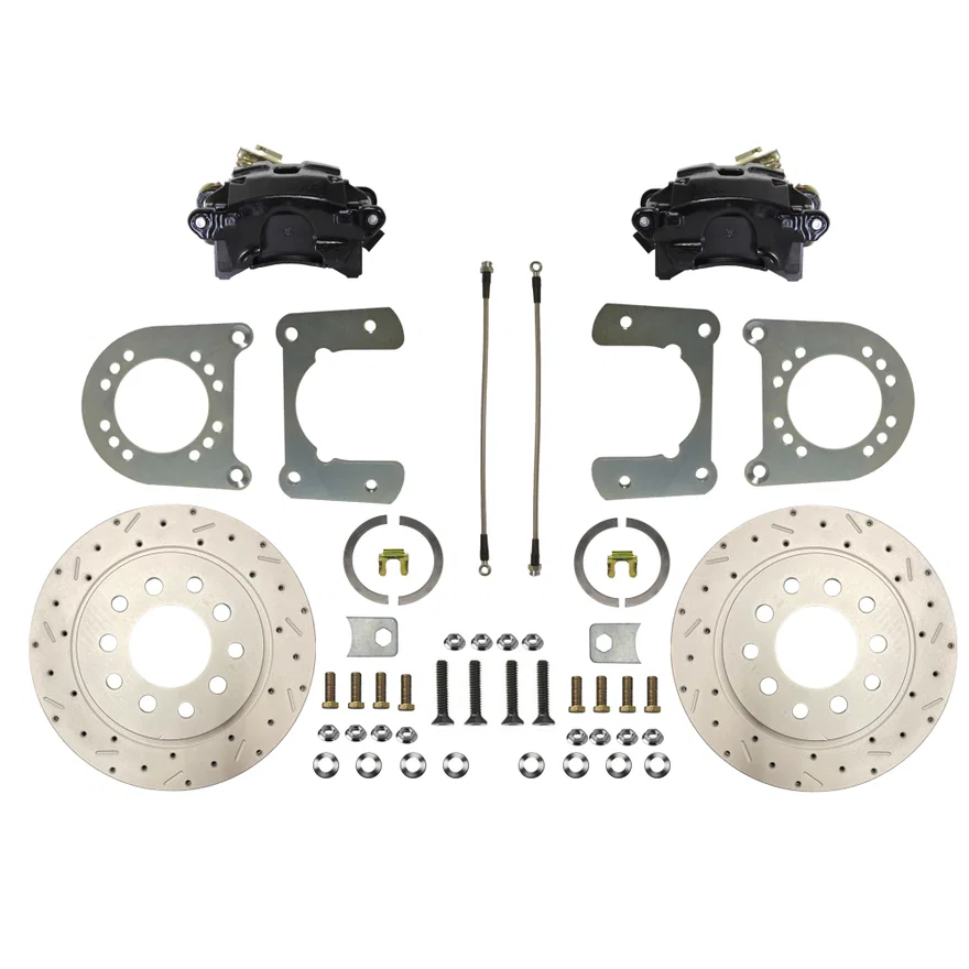Rear Disc Brake Kit  with Drilled Rotors and Black Powder Coated Calipers
