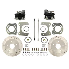 Rear Disc Brake Kit with Drilled Rotors and Zinc Plated Calipers for Ford image 1