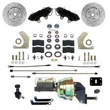 Power Front Kit with Drilled Rotors and Black Powder Coated Calipers image 1