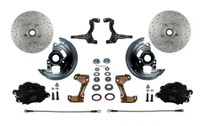 Front Spindle Kit with Drilled Rotors  and Black Powder Coated Calipers image 1
