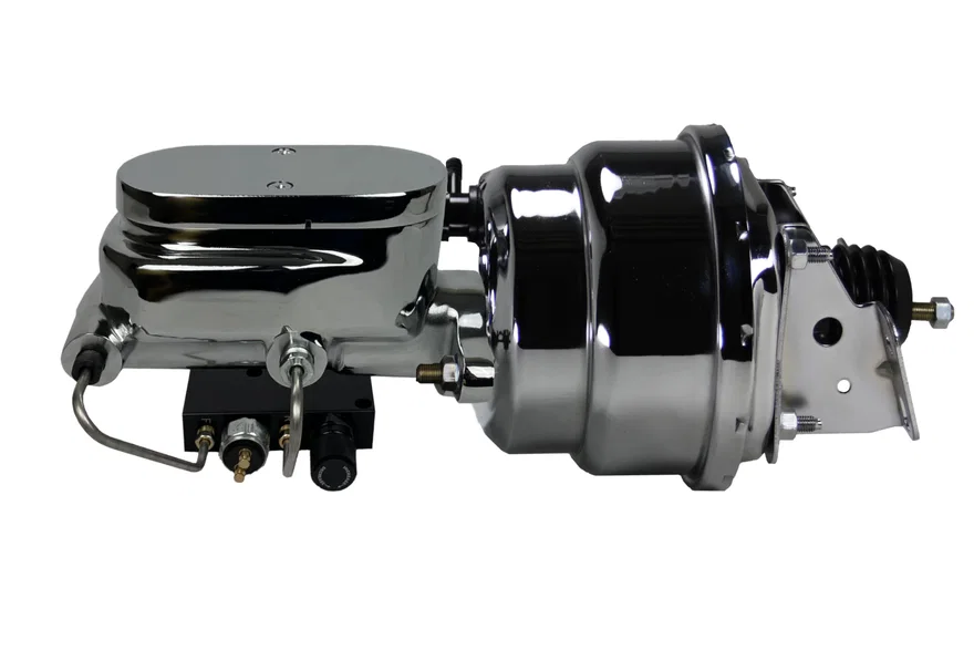 Leed Brakes PBKT1015, Power booster kit 7 inch dual booster 1-1/8 inch flat top combo valve (Chrome)