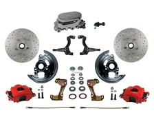 Manual Front Kit with Drilled Rotors and Red Powder Coated Calipers image 1