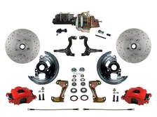 Power Front Kit with  Drilled Rotors and Red Powder Coated Calipers image 1