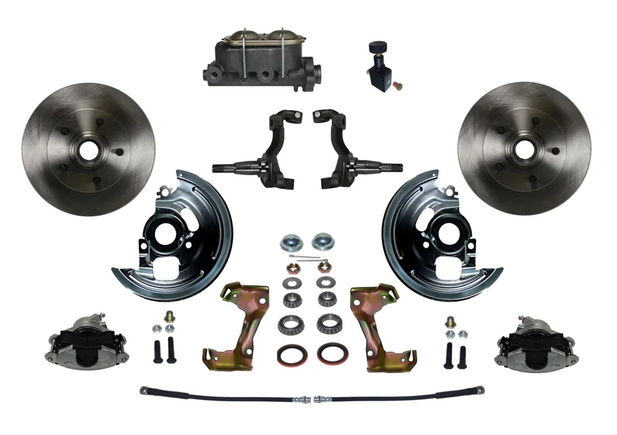 Manual Front Kit with Plain Rotors and Zinc Plated Calipers for Chevrolet Chevy II