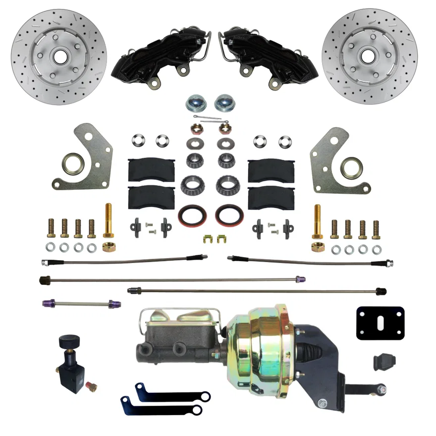 Power Front Kit with Drilled Rotors and Black Powder Coated Calipers
