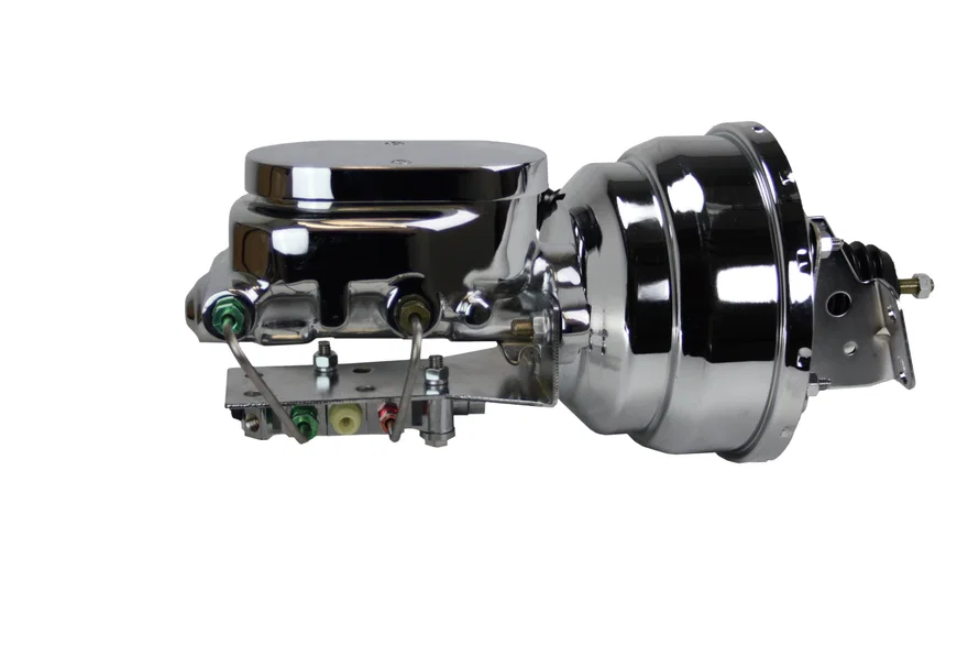 Power booster kit 8 inch dual booster 1 inch flat top disc/drum (Chrome)