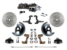 Power Front Kit with Drilled Rotors and Zinc Plated Calipers image 1