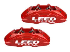 Power Front Kit with Drilled Rotors and Red Powder Coated Calipers image 2
