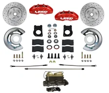 Manual Front Kit with Drilled Rotors and Red Powder Coated Calipers image 1
