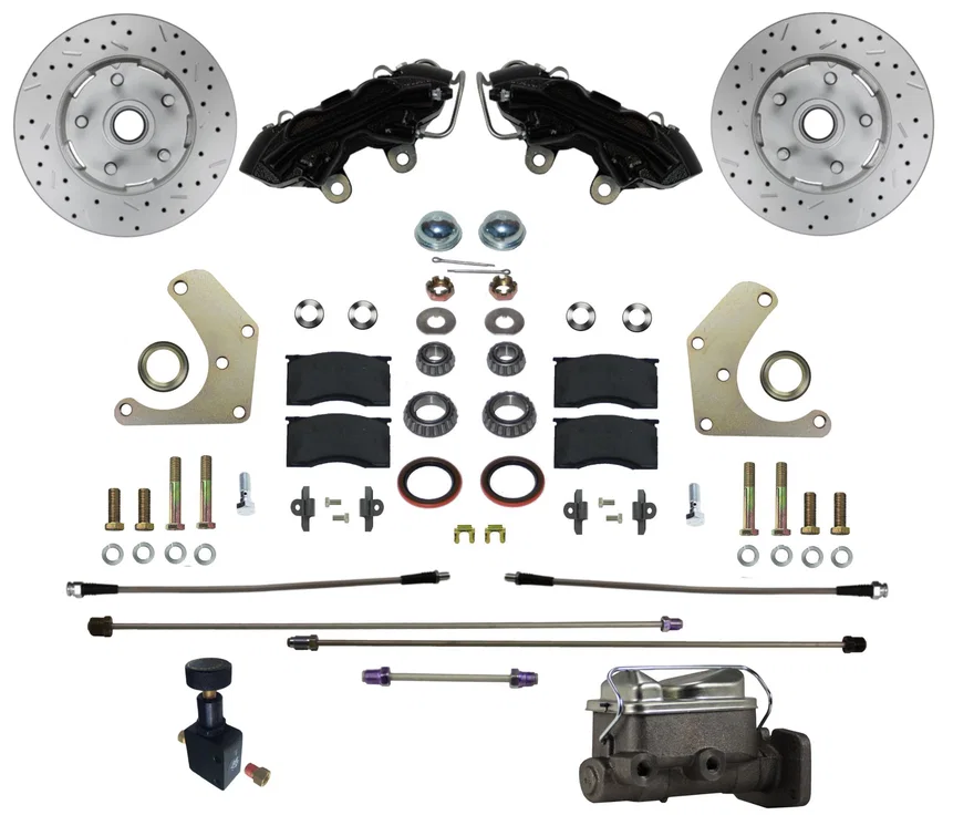Power Front Kit with Drilled Rotors and Black Powder Coated Calipers