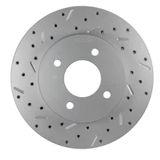 Rear Disc Brake Kit  with Drilled Rotors and Red Powder Coated Calipers for Ford Mustang image 3