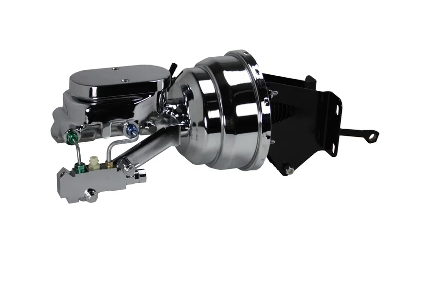 Leed Brakes C9FB2, 8 inch dual power booster, 1 inch bore master disc/drum (Chrome) for Jeep