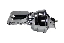 8 inch dual power booster, 1-1/8 inch bore flat top master disc/disc (Chrome) image 7